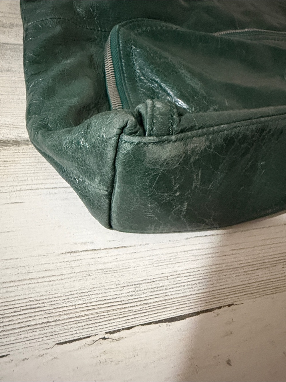 HOBO Dark Green Leather Convertible Crossbody Satchel - Picture 12 of 13